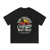 T-shirt Preta de manga curta Surf Paradise