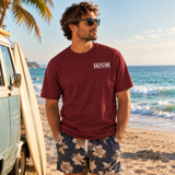 T-shirt de Manga Curta Vermelha California Paradise
