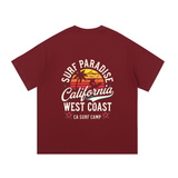T-shirt de Manga Curta Vermelha California Paradise
