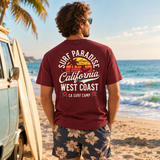 T-shirt de Manga Curta Vermelha California Paradise