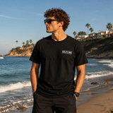 T-shirt Preta de manga curta Surf Paradise